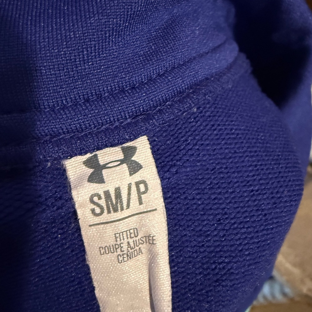 Under Armour Royal Blue Zip-Up Bomber Jacket with Aqua Trim - Picture 5 of 5